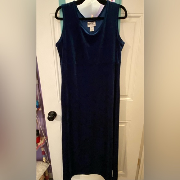 Diane Von Furstenberg Royal Blue Velvet Maxi Dress - Picture 5 of 8